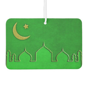 Green Gold Mosque Moon Star Luchtverfrisser