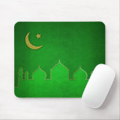 Green Gold Mosque Moon Star Muismat (Met muis)