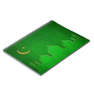 Green Gold Mosque Moon Star Notitieboek
