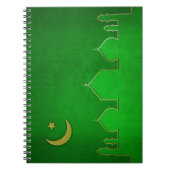 Green Gold Mosque Moon Star Notitieboek (Voorkant)