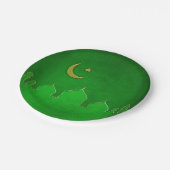 Green Gold Mosque Moon Star Papieren Bordje (Gekanteld)