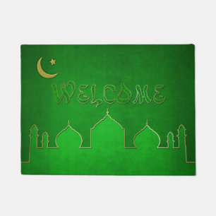 Green Gold Mosque Moon Star - Welkomstklep Deurmat