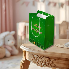 Green Gold New Year Gift Bag Medium Cadeauzakje