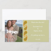 Green & Gold Paisley Save the Date Your Photo (Voorkant / Achterkant)