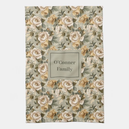 Green Gold Personalized Kitchen Towel Chic Look Theedoek (Verticaal)