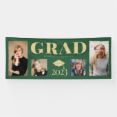 Green Gold Photo Afstuderen Klasse 2023 Spandoek (Horizontaal)