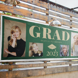 Green Gold Photo Afstuderen Klasse 2023 Spandoek