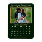 Green & Gold Photo Calendar Save Our Date Wedding Magneet (Verticaal)