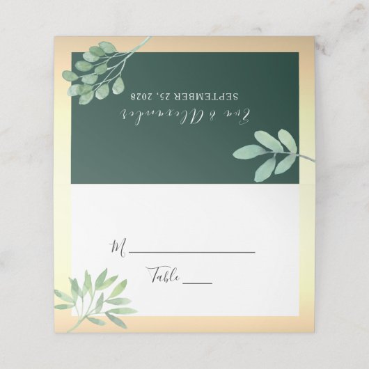 Green Gold Place Card Plaatskaartje (Buitenkant ongevouwen)