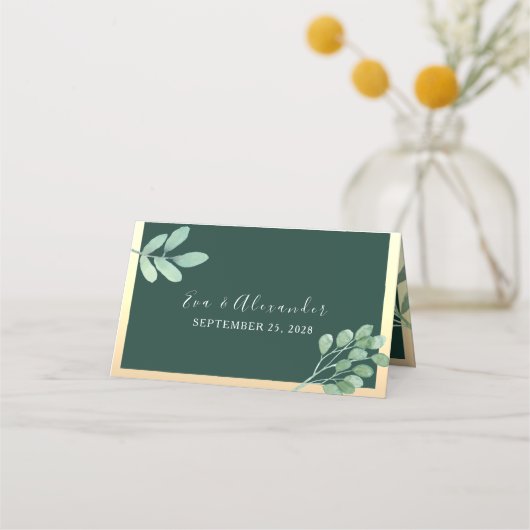 Green Gold Place Card Plaatskaartje (Achterkant)