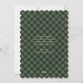 Green Gold Plaid Holly Foto Vrolijke Kerst Kaart (Achterkant)