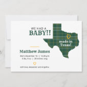 Green & Gold Pset gemaakt in Texas Horizontal Phot Aankondiging (Voorkant)