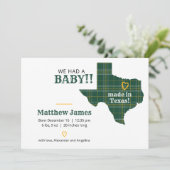 Green & Gold Pset gemaakt in Texas Horizontal Phot Aankondiging (Staand voorkant)