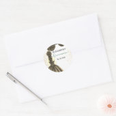Green & Gold Quinceañera Custom Round Sticker (Envelop)