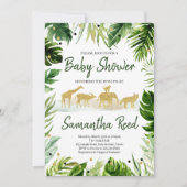 Green Gold Safari Oerwoud Baby shower Kaart (Voorkant)