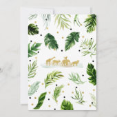 Green Gold Safari Oerwoud Baby shower Kaart (Achterkant)