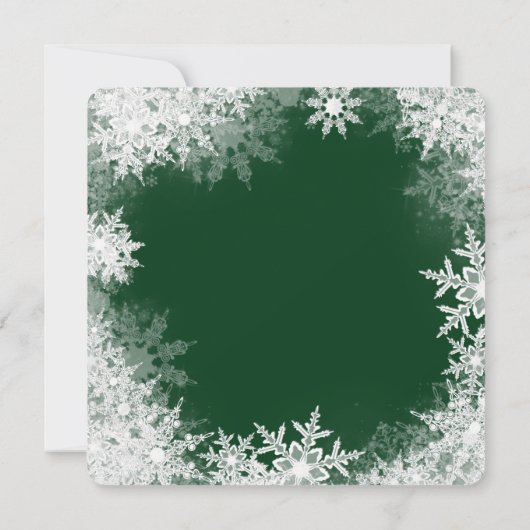 Green Gold Santa Hat Snowflake Holiday Party Kaart (Achterkant)
