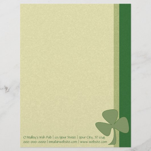 Green & Gold Shamrock Briefhoofd Sjabloon (Voorkant)