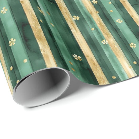 Green Gold Shamrock St. Patrick's Day Cadeaupapier (Rol Hoek)