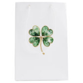 Green Gold Shamrock St. Patrick's Day Medium Cadeauzakje (Voorkant)