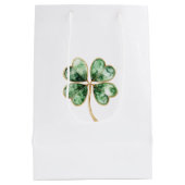 Green Gold Shamrock St. Patrick's Day Medium Cadeauzakje (Achterkant)