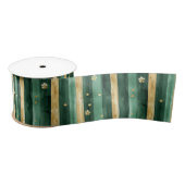 Green Gold Shamrock St. Patrick's Day Satijnen Lint (Spoel)