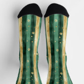 Green Gold Shamrock St. Patrick's Day Stripes Sokken (Top)