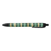 Green Gold Shamrock St. Patrick's Day Stripes Zwarte Inkt Pen (Bodem)
