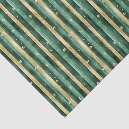 Green Gold Shamrock St. Patrick's Day Tissuepapier (Detail)