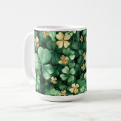 Green Gold Shamrocks St. Patrick's Day   Koffiemok (Voorkant links)