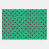 Green Gold Silver Red Stars Vakantie Inpakpapier Vel (Voorkant 3)