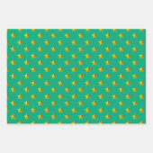 Green Gold Silver Red Stars Vakantie Inpakpapier Vel (Voorkant)