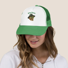 Green Gold Skul Fedora Hat St.Patricks Day Trucker Pet