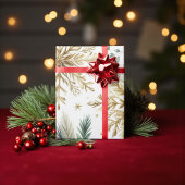 Green Gold Snowflake Holiday Luxe Waterverf Cadeaupapier