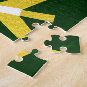 Green Gold Snowflake Peace Joy Love Quote Modern Legpuzzel (Zijkant)