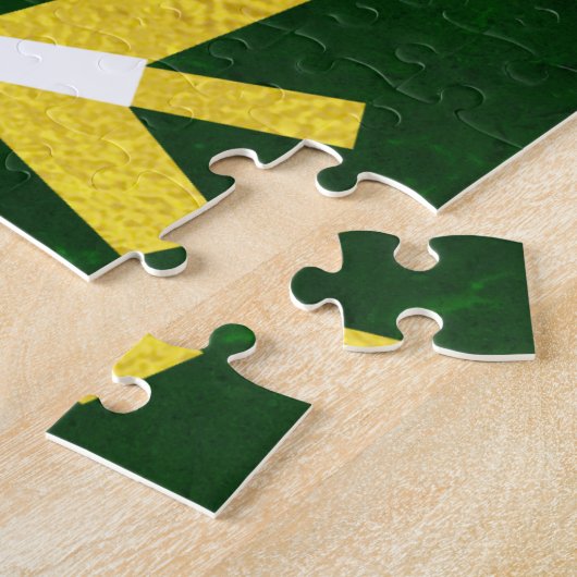 Green Gold Snowflake Peace Joy Love Quote Modern Legpuzzel (Zijkant)