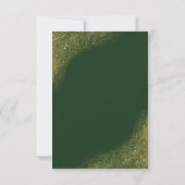 Green & Gold Spark Wedding RSVP Card Kaartje (Achterkant)