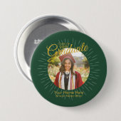 Green & Gold Star Afstuderen Button (Voorkant /achterkant)
