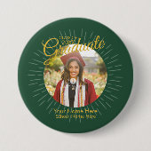 Green & Gold Star Afstuderen Button (Voorkant)