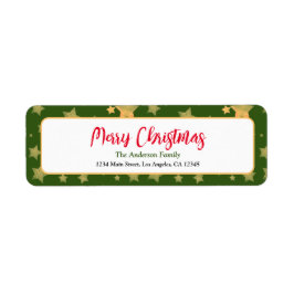 Green Gold Star Seizoensgebonden Kerst Retour Adre Etiket