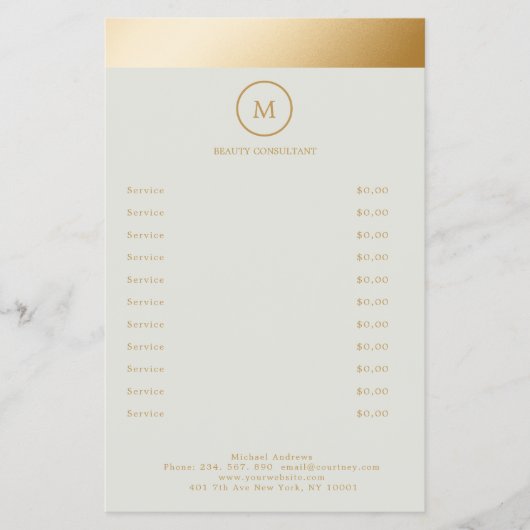 Green Gold Stripe Monogramm Circle Flyer (Voorkant)