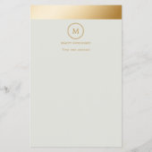 Green Gold Stripe Monogramm Circle Flyer (Achterkant)