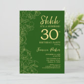 Green Gold Surprise 30th Birthday Kaart (Staand voorkant)