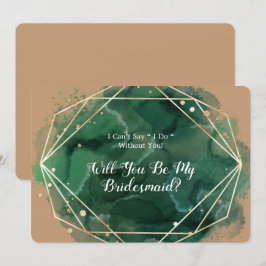 Green Gold Tan zal je mijn Bridesmaid-uitnodiging  Kaart