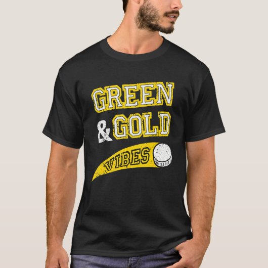 Green & Gold Vibes Hockey Team Fan T-shirt (Voorkant)