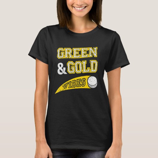 Green & Gold Vibes Hockey Team Fan T-shirt (Voorkant)
