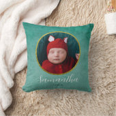 Green Gold Waterverf - Aangepaste Baby foto Kussen (Deken)