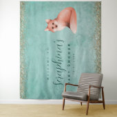 Green Gold Waterverf Fox Baby shower Backdrop Wandkleed (In situ)