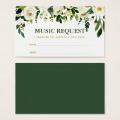 Green Gold Wedding Music Song Request Kaart (Voorkant /achterkant)