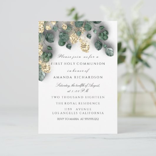 Green Gold White First Heilige Communistische Krui Kaart (Staand voorkant)